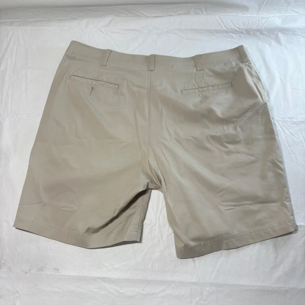ProTour Mens Golf Shorts Khaki Tan Size 40 Stretch Performance Flat Front 4497